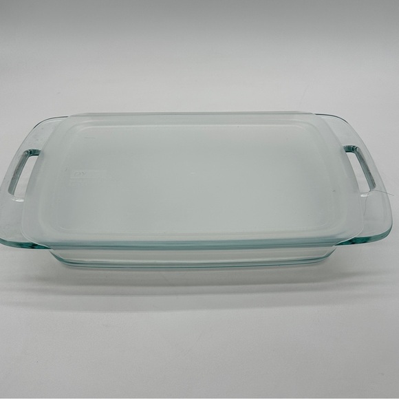Vintage Pyrex Easy Grab Baking Dish 3qt 13x9x2 Handles Clear Glass C-233 holder - Picture 1 of 13